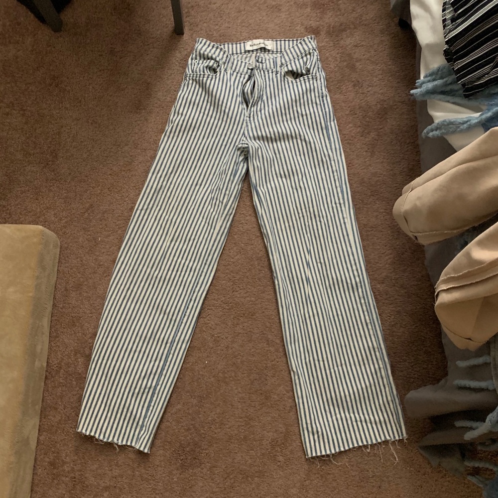 Reformation pinstripe jeans